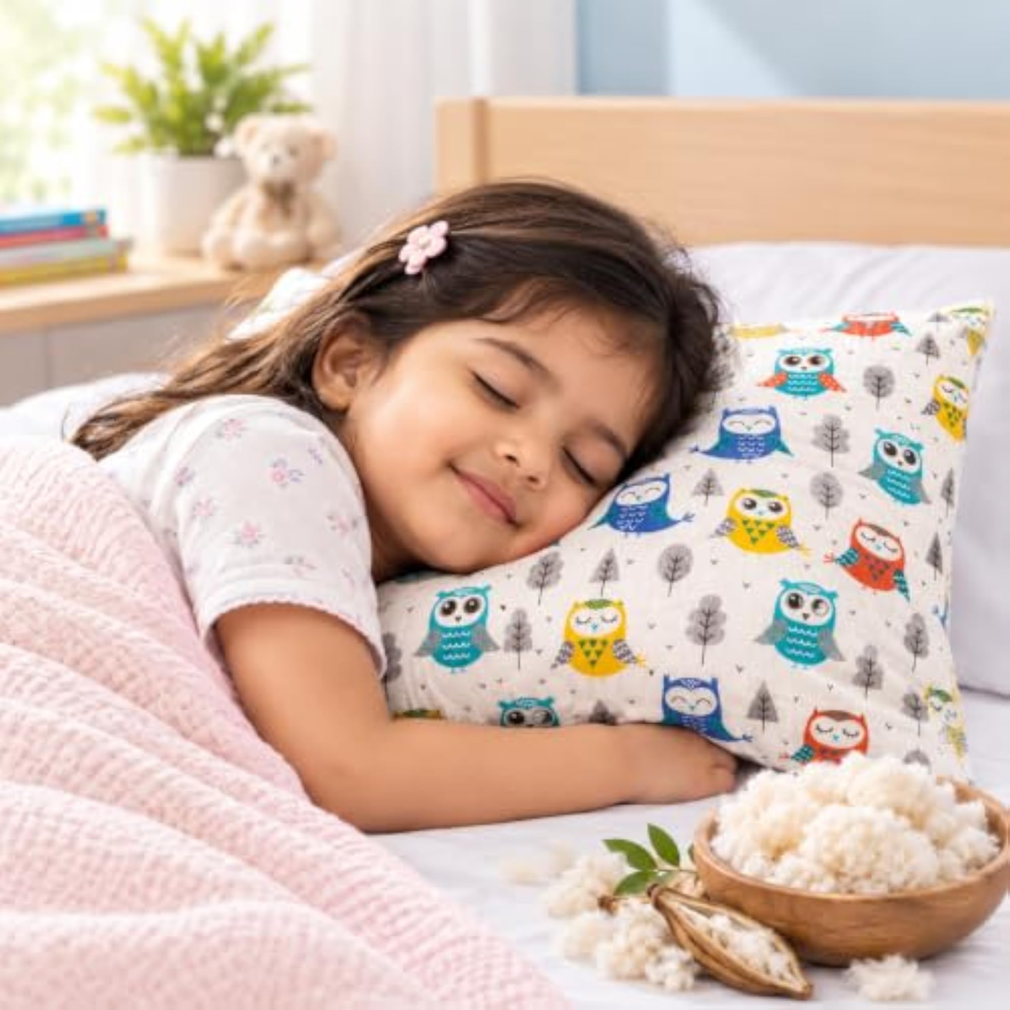 Kids Pillow, Natural Kapok Cotton Toddler Pillow